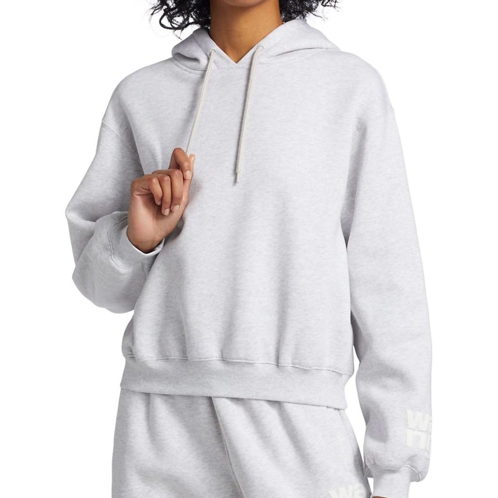 alexanderwang.t Foundation Terry Pullover Hoodie Small Light Heather Grey